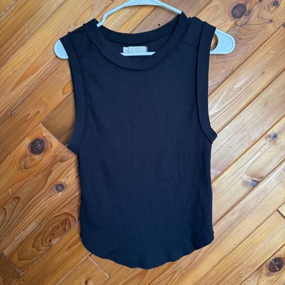 We The Free Black Ribbed Tank Top Size Large - Picture 2 of 5